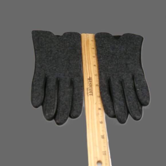 Eddie Bauer Gray Wool and Black Leather Gloves, Size L Women's - Picture 5 of 6